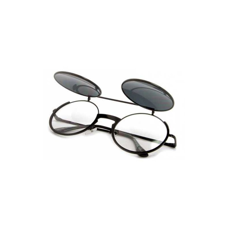  Lunettes steampunk flip up noir 2