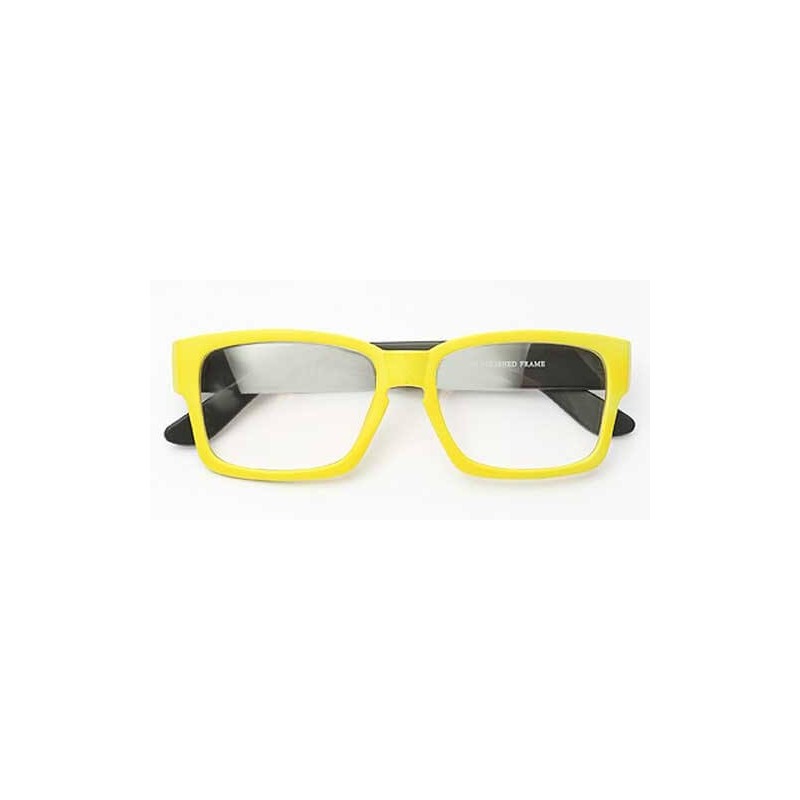 Lunettes rectangulaire cadre jaune